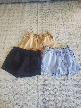 Women’s Elastic Waist Tie Shorts - Black, Tan, Light Blue